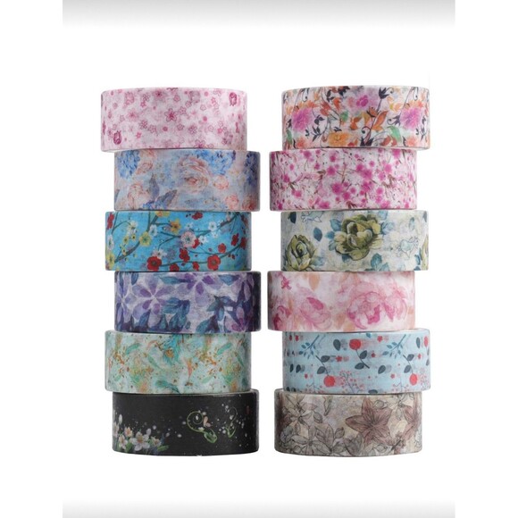 24 Roll Floral Washi Tape Scrapbook Craft Junk Journal Creative Gift Wrap - Picture 8 of 13